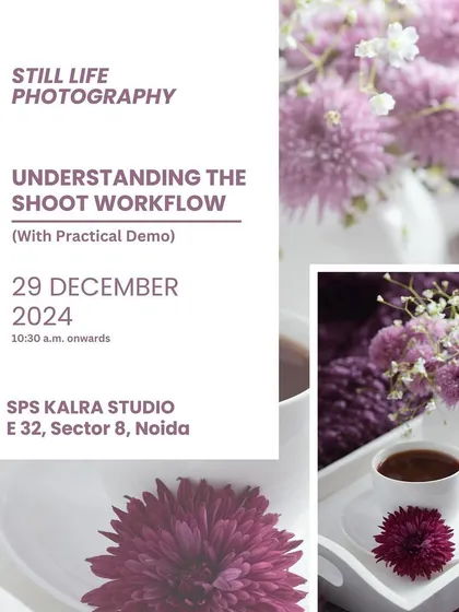 Still life is an art of precision. This workshop, mentored by Aditi Singh, covers the complete shoot workflow, from client briefing and concept development to lighting and post-production.