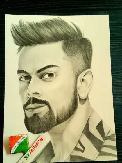 Here is a realistic graphite portrait of Virat Kohli, where I focused on capturing his intense expression. I use high-quality 200gsm paper and various graphite pencils to achieve this level of detail and depth in my custom sketches.