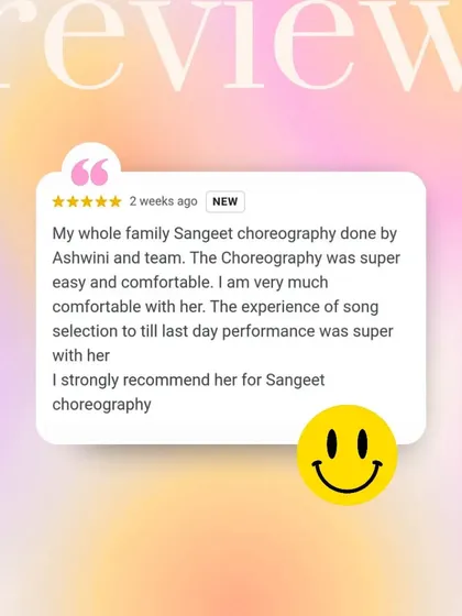 From song selection to the final performance, I am there to support my clients. It's great to hear that they found the choreography easy and felt comfortable throughout the process.