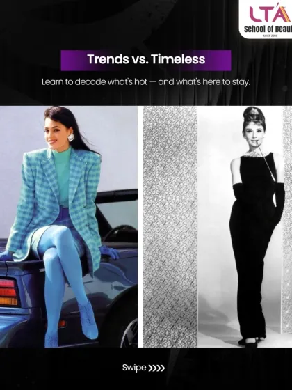 A great stylist knows the difference between a trend and a timeless classic. Our curriculum trains you to decode what's hot right now and what's here to stay, so you can build wardrobes with longevity and relevance.