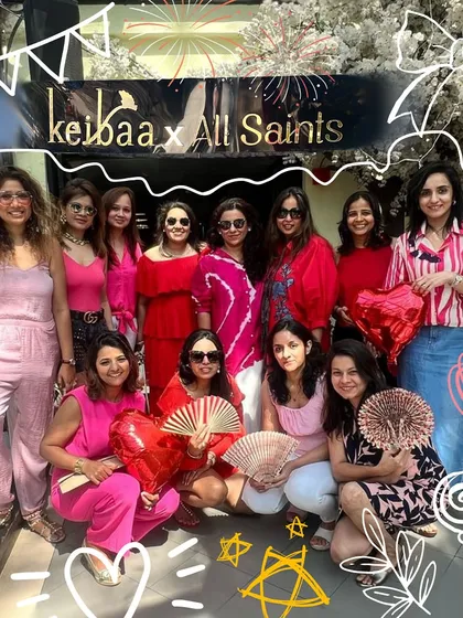 A group photo from a fantastic Valentine's event at Keibaa x All Saints. The energy was incredible, and it was so much fun bringing art and celebration together for this amazing group of women.