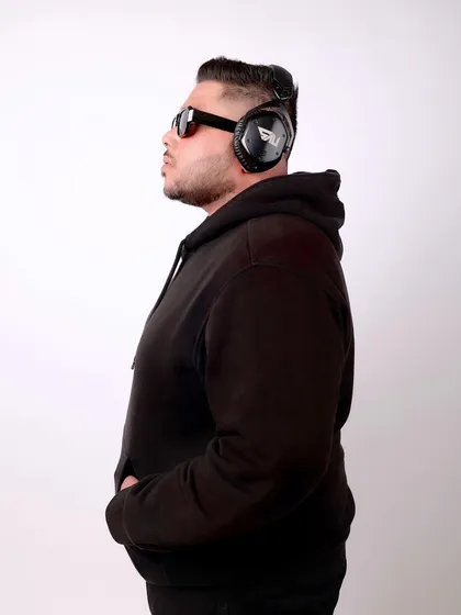 A different angle of the side profile, emphasizing the headphones and my focus.
