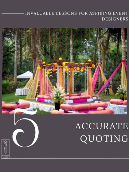 Accurate quoting is a crucial business skill for any event designer. This image of a colorful Mehendi setup is a reminder that understanding costs is as important as the creative vision.