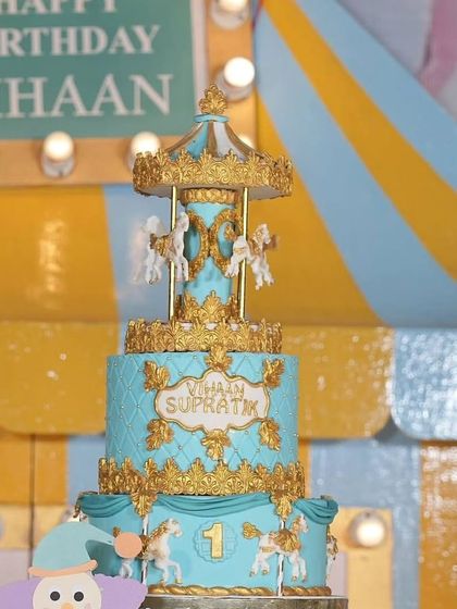The cake for the pastel carnival party was a showstopper, featuring an incredible, edible carousel on top. It was a pleasure to work with my trusted baker on this masterpiece.
