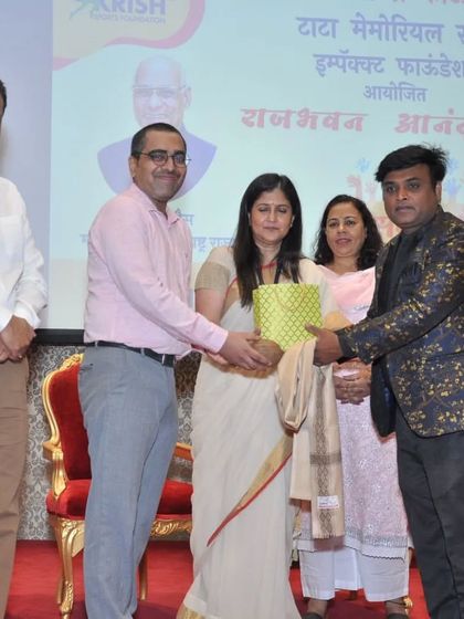 Another photograph from the felicitation ceremony at Raj Bhavan, recognizing my contribution to the event for cancer-affected children.