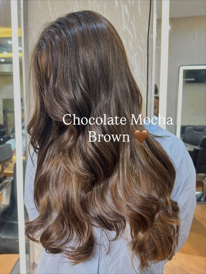 A close-up of the Chocolate Mocha Brown shade. The blend of warm and cool tones creates a beautiful, complex brunette.