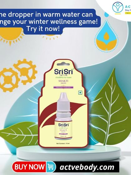 One dropper of Shakti Drops in warm water can change your winter wellness game. This creative graphic highlights how this simple addition to your routine can boost immunity and keep you healthy.