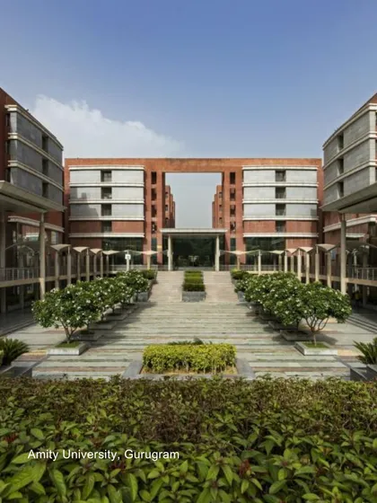 This central plaza at Amity University, Gurugram, exemplifies our approach to masterplanning. We design these large open spaces as the heart of a campus, creating a formal axis that organizes movement while providing a green, welcoming area for students and faculty to gather.