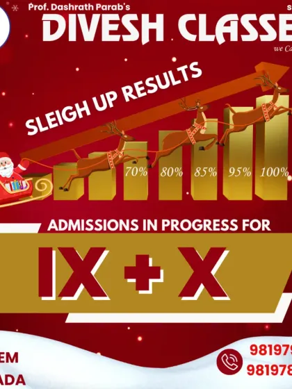 Sleigh up your results this festive season. Admissions are in progress for our combined 9th and 10th standard programs at our Orlem and Mhada branches.