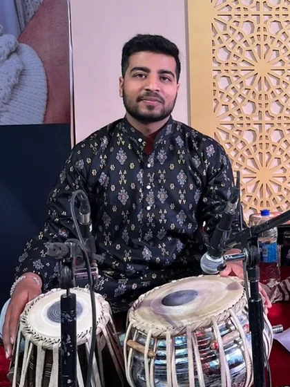 A close-up shot from my performance with Shahnawaz bhai.
