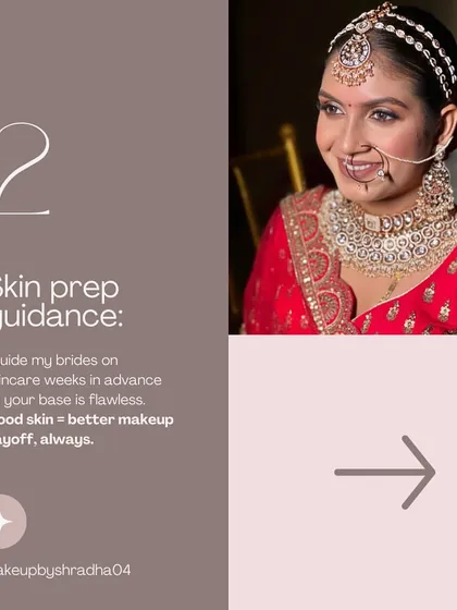 During the trial, I provide guidance on skin prep for the weeks leading up to your wedding. Good skin is the foundation of flawless makeup.