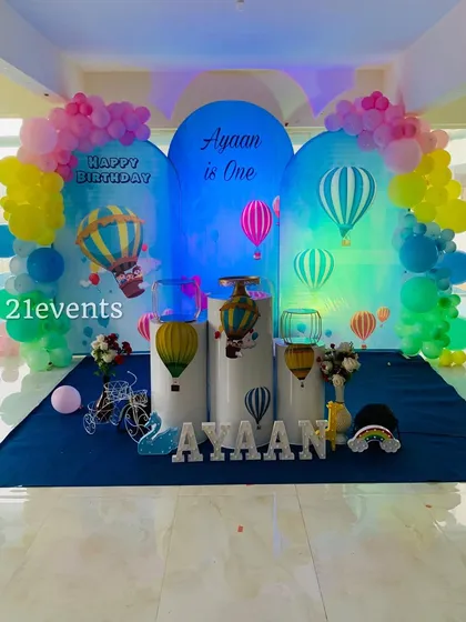 Another view of the 'Ayaan is One' hot air balloon party.