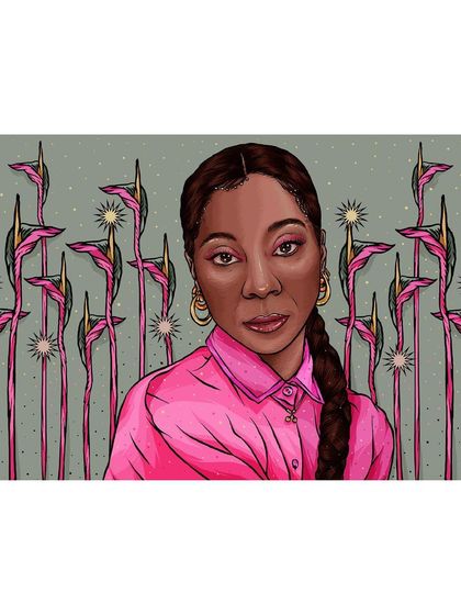 The wide-format version of the Hollie Cook portrait.