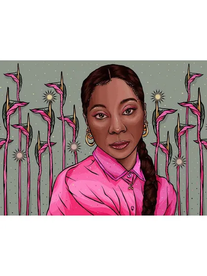 The wide-format version of the Hollie Cook portrait.