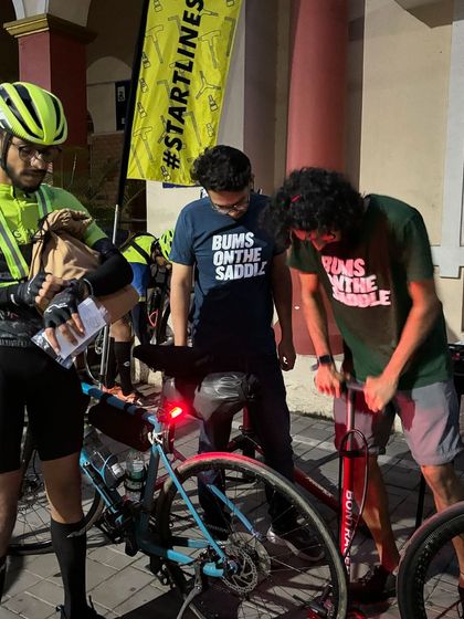 The Bums on the Saddle crew providing technical support at the start of the Jog Falls 1000K BRM. Their expertise is invaluable to our riders.