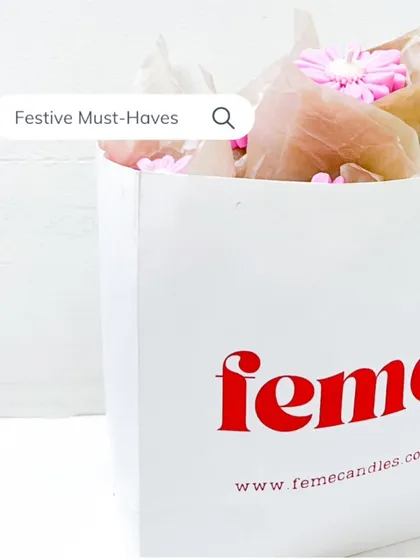 A festive must-have gift bag, ready to be filled with our hand-poured candles and treats.