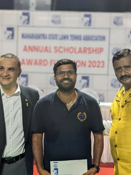 I was honored to receive a special award from the Maharashtra State Lawn Tennis Association for producing national champions, alongside our scholarship-winning trainees.