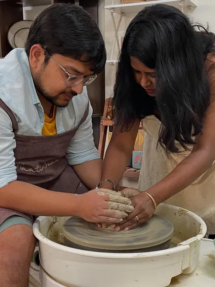 My co-teacher Badshah providing some hands-on guidance during a couple's workshop. We're here to help you every step of the way.