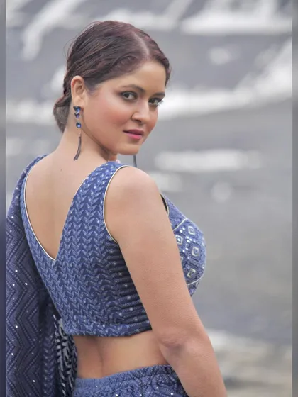A back view of the crop top, showing its design and fit.