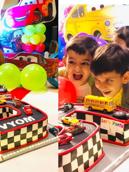 More candid shots of the exciting car-themed birthday party.