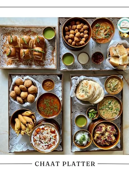 Bringing the authentic taste of Purani Dilli to your home with my Chaat Platters. This spread features a variety of street food classics, from tangy Dahi Bhalla to crispy Papdi Chaat, each prepared fresh with the traditional spices and flavors you love.