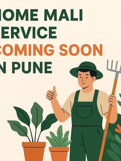 This was our "coming soon" teaser before we officially launched our Home Mali service in Pune, promising a new, convenient way to book a trained gardener.