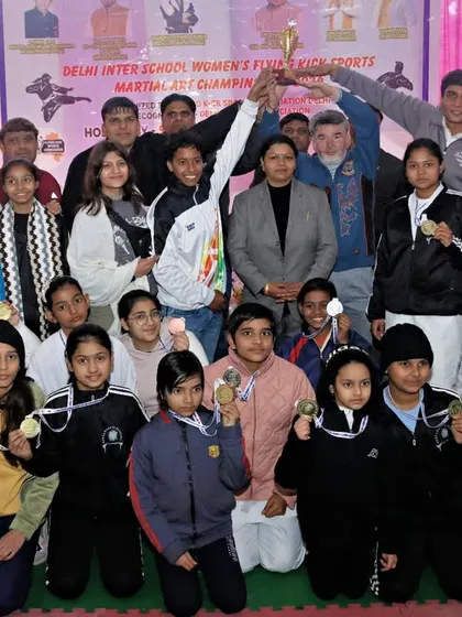 I am especially proud of my girls' team, who won the first-place team trophy at the Delhi Inter-School Women's Flying Kick Sports Martial Art Championship. They are proof that strength and determination have no gender.