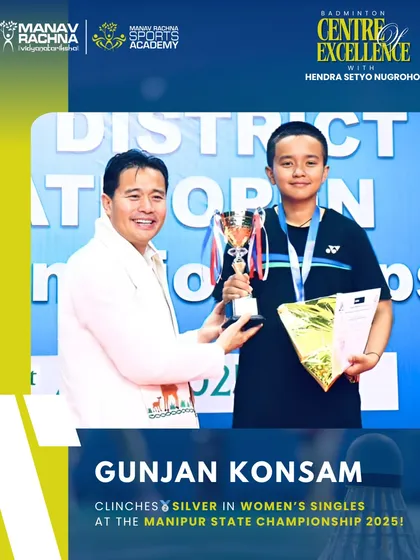 Gunjan Konsam, a trainee at our Badminton Centre of Excellence, clinches Silver in Women's Singles at the Manipur State Championship. Her fierce and focused gameplay is truly inspiring.