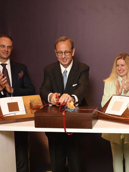A moment of celebration as the exclusive Ermenegildo Zegna fabric collection is officially unveiled by the Italian Ambassador and our leadership team, marking a milestone in our brand's history.