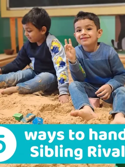 Two boys enjoying the sandpit. It's a perfect space for siblings or friends to play together, fostering positive relationships.