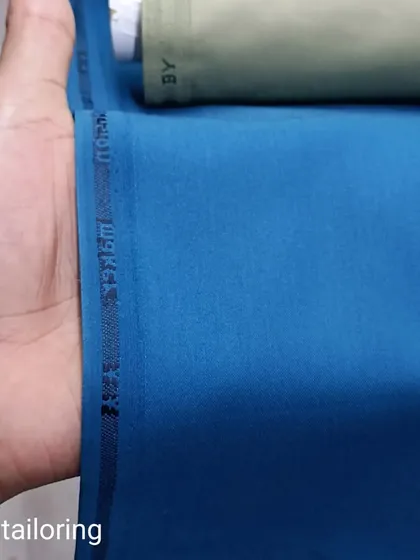This deep blue Terrycot fabric is another excellent choice for a saya kurta. Its rich color and elegant weave make for a very smart garment.