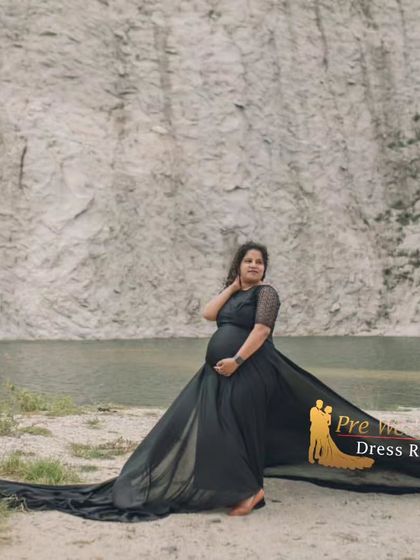 Pre Wedding Attire - Maternity Shoot Gown Rental Dramatic Flying Tail Gowns photo 11