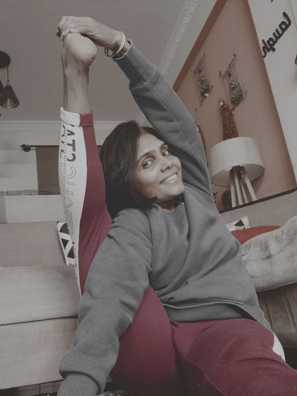 Working on Parivrtta Surya Yantrasana, also known as Compass Pose. This is a deep hamstring and shoulder stretch that requires significant flexibility. Learning is a continuous process.