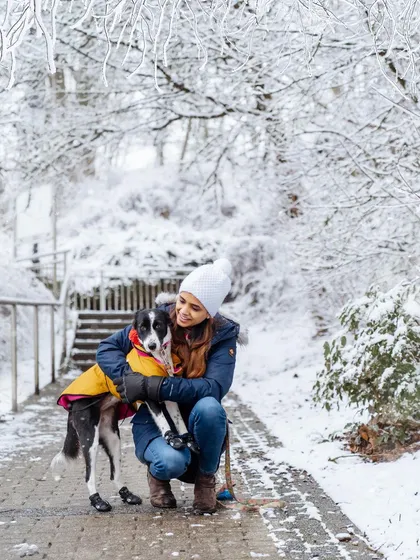 There's nothing like a warm hug on a snowy day. My first snow shoot in Luxembourg was a magical experience, capturing the cozy bond between pets and their people in a winter wonderland.
