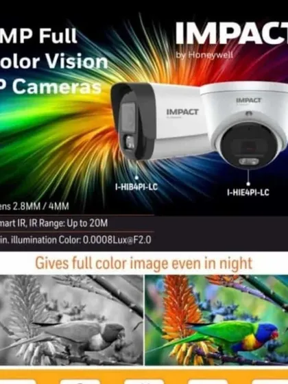 Stop dealing with grainy black-and-white footage at night. I install full-color vision cameras, like these from Honeywell Impact, that provide clear, colored images even in low light conditions.