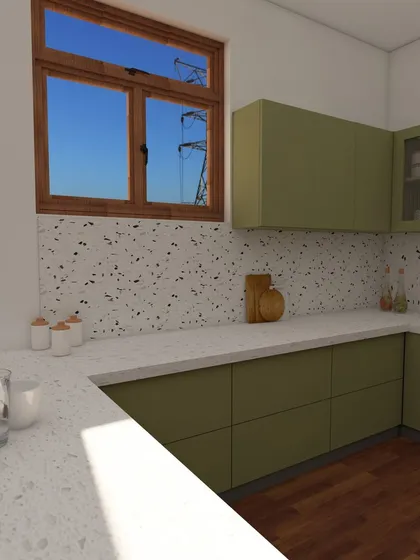 These are various 3D renders for a kitchen we are designing for a project at ATS Greens, Noida. We explore different angles and lighting to give the client a complete picture of their future kitchen.