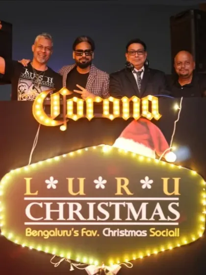 A composite image showing the DJ crew and the official branding for Luru Christmas. This captures the collaborative spirit and festive identity of the event.