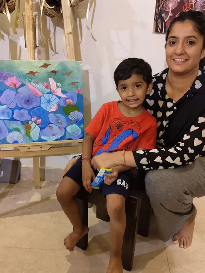 This is what makes 30 years of teaching so special. It fills my heart with gratitude when a former student, Samiha, returns to my studio with her own child to continue the family tradition of art.