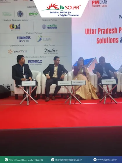 A side view of the panel discussion at the UP Energy Expo. Mr. Mahajan highlighted our commitment to accelerating India's clean energy goals through reliable, made-in-UP solar products.