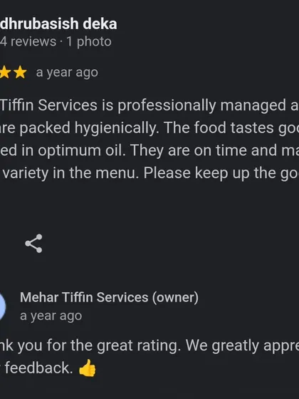 We take hygiene and health very seriously. This customer's feedback about hygienic packing and the use of less oil is exactly what we strive for in our FSSAI approved kitchen.