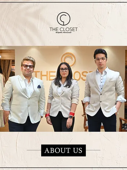 This is our team. At The Closet, we are a group of passionate designers and artisans dedicated to the art of bespoke menswear. We believe in celebrating your individuality through perfectly crafted garments.