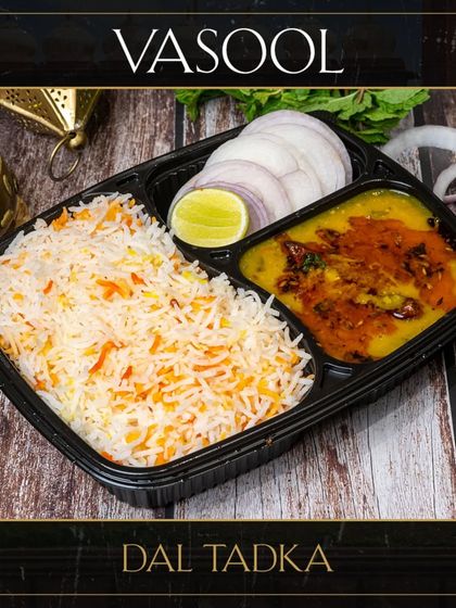 The Vasool Dal Tadka combo. A satisfying and wholesome meal of our flavorful Dal Tadka served with fluffy basmati rice.