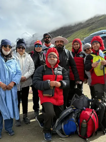 Our sangha, our spiritual family, at the foot of Mount Kailash. We journey together, supporting one another through the challenges and sharing in the joy of this profound pilgrimage.
