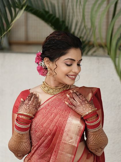 Sneha Kiran - Bridal & Event Makeup Artistry Traditional South Indian Muhurtham Brides photo 17