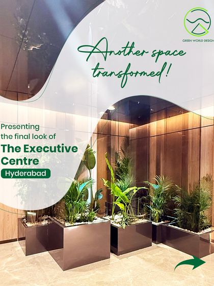 Announcing the final look of The Executive Centre, Hyderabad. This project transformed a standard corporate interior into a dynamic, green workspace through strategic biophilic interventions.
