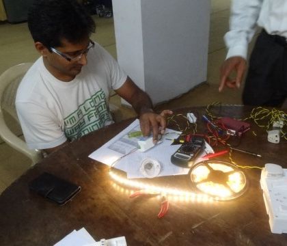 A closer look at our decorative light repair station. We help you save money and reduce waste by fixing items you might have otherwise discarded.