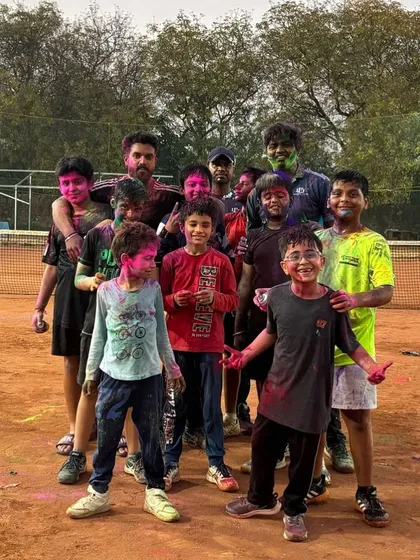 The joy of celebrating festivals together. Our academy is more than just a place to play tennis; it's a community of friends.