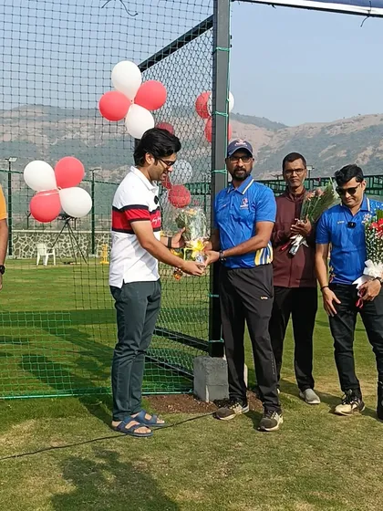 Our coaching team being felicitated during the academy's opening event.