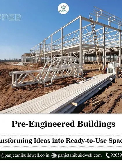 We transform ideas into ready-to-use spaces. This image shows the raw materials and framework of a PEB structure on-site, ready for assembly into a strong and efficient building.