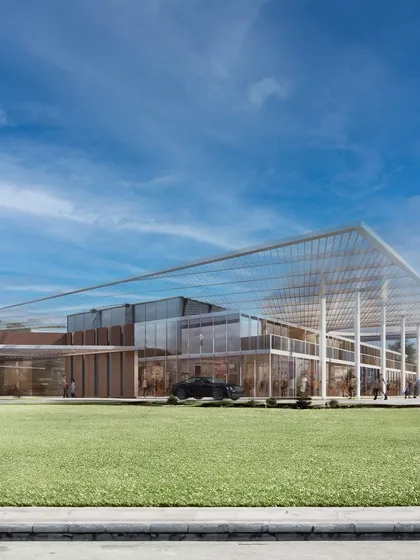 For a project in Mohali, we designed a clear separation between public retail spaces and a private residents' club. This render shows the club's inviting architecture, which balances transparency with a sense of exclusive retreat.